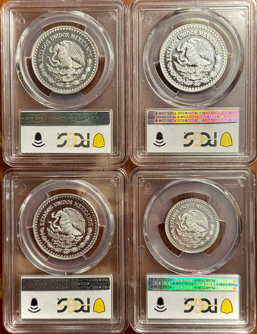 2001 1/2oz PR66DCAM, 2002 + 2006 1/2oz PR69DCAM, and 2007 1/4oz PR69DCAM Libertad Proofs - 4 coins