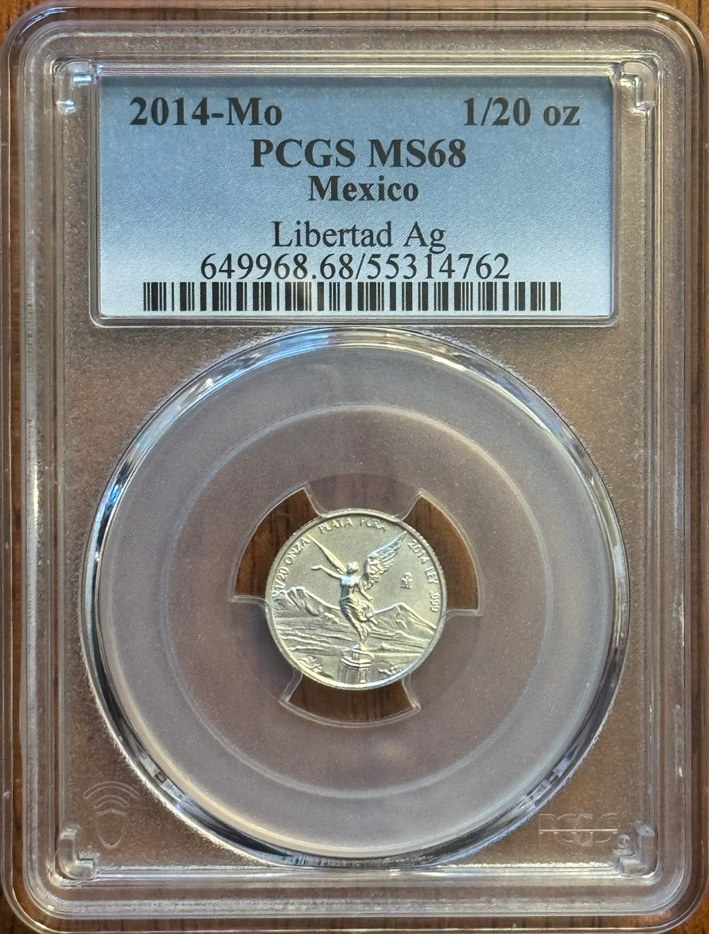 2014-Mo Mexico 1/20 oz Libertad BU - PCGS MS68