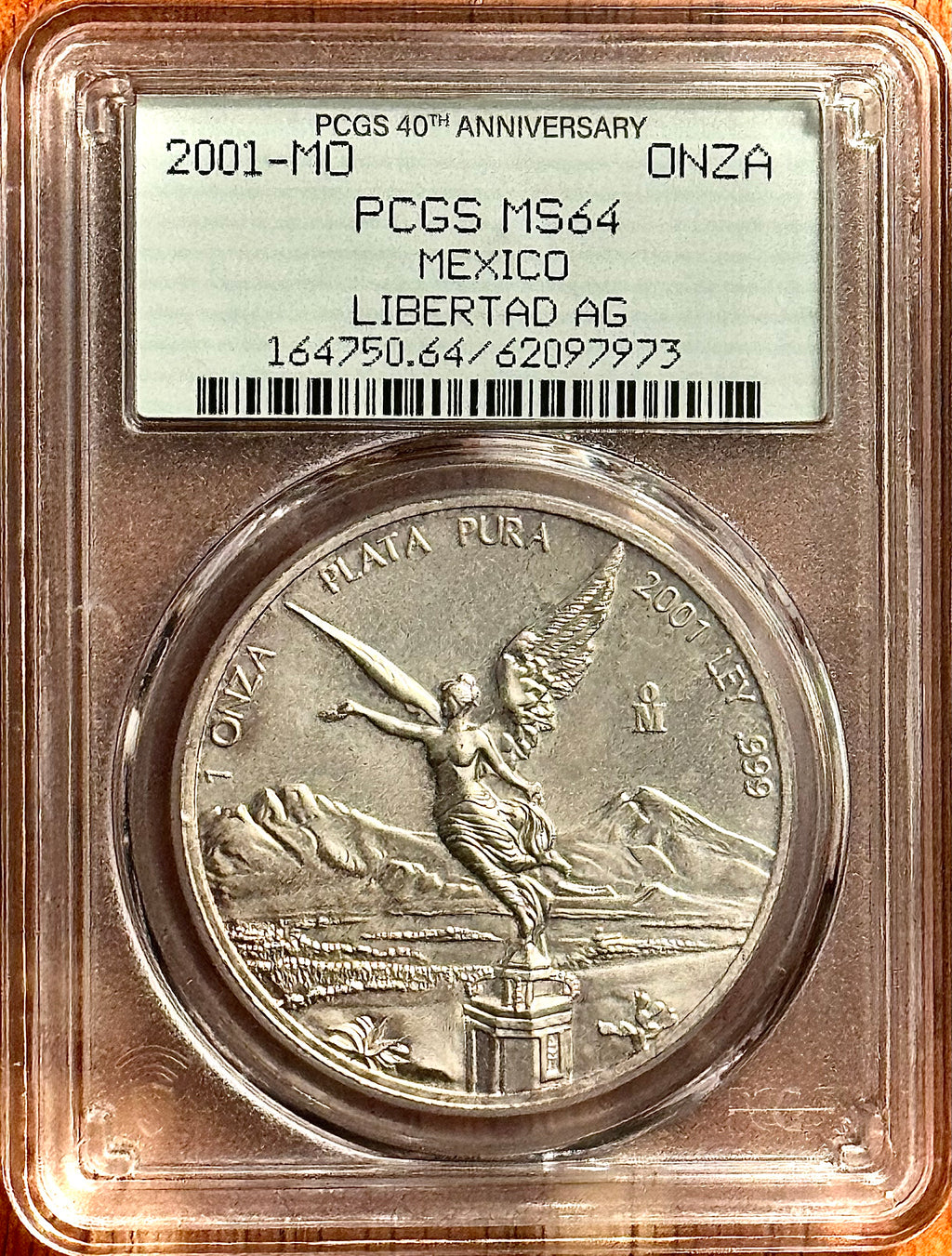 2001-Mo Mexico 1oz Libertad BU - PCGS MS64