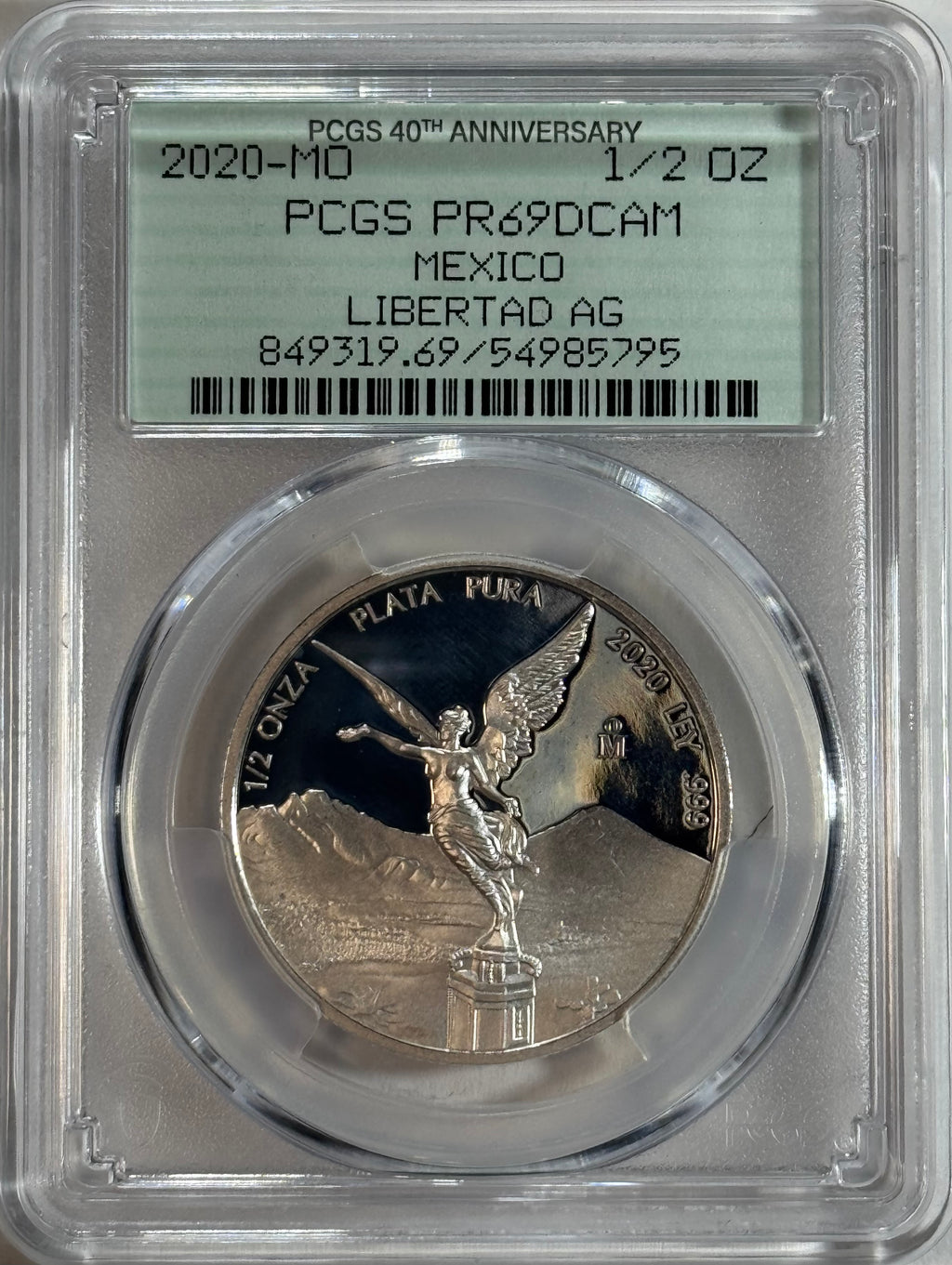 2020-Mo Mexico 1/2 oz Silver Libertad Proof PCGS PR69DCAM