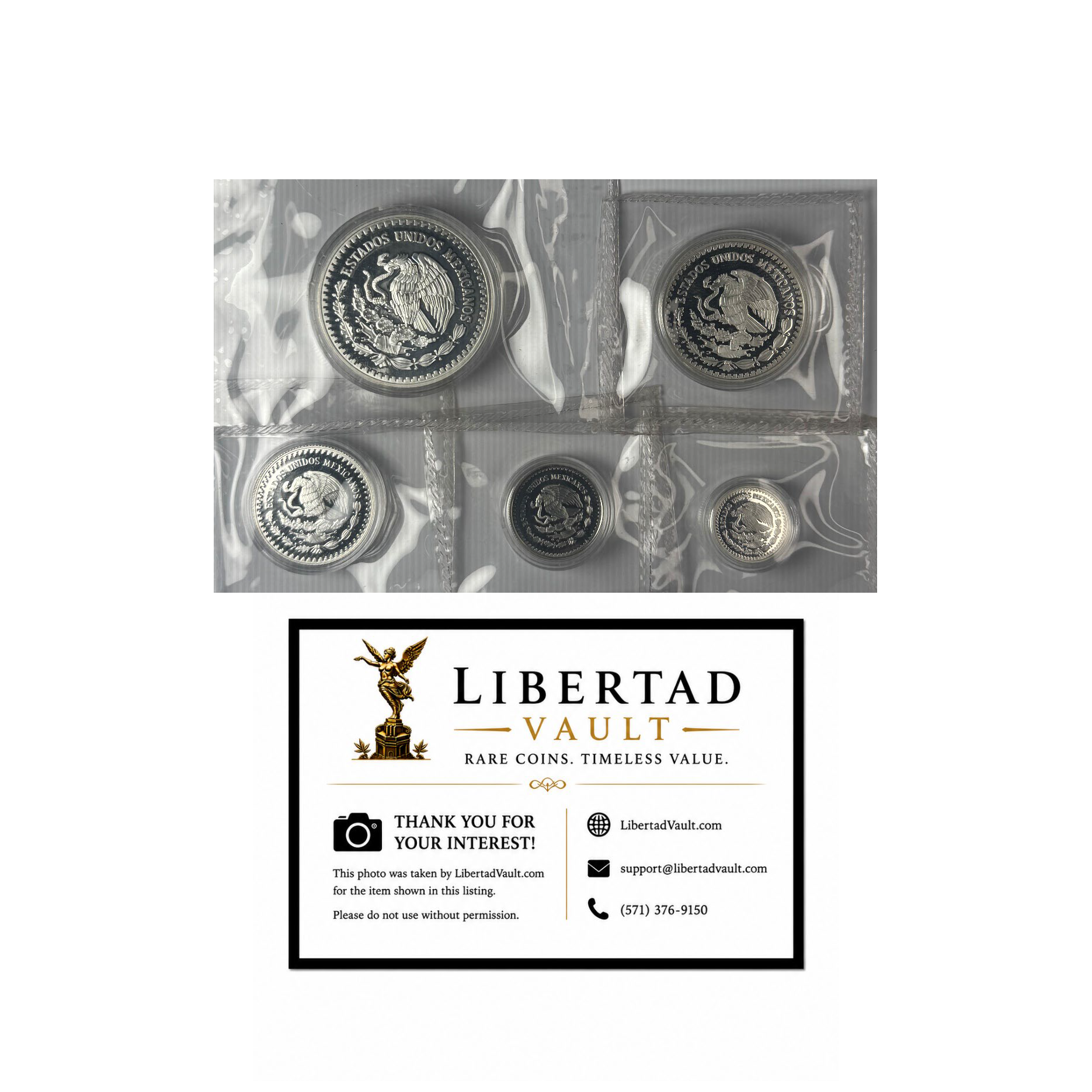 1993-Mo Mexico Silver Libertad 5-Coin Proof Set