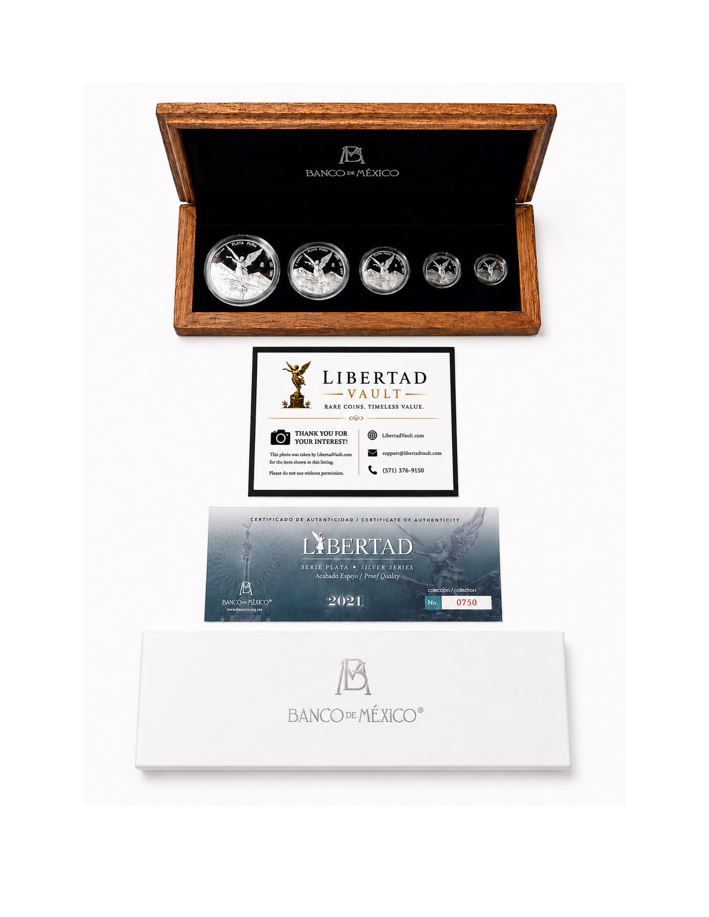 2021-Mo Mexico Silver Libertad Proof 5-Coin Set