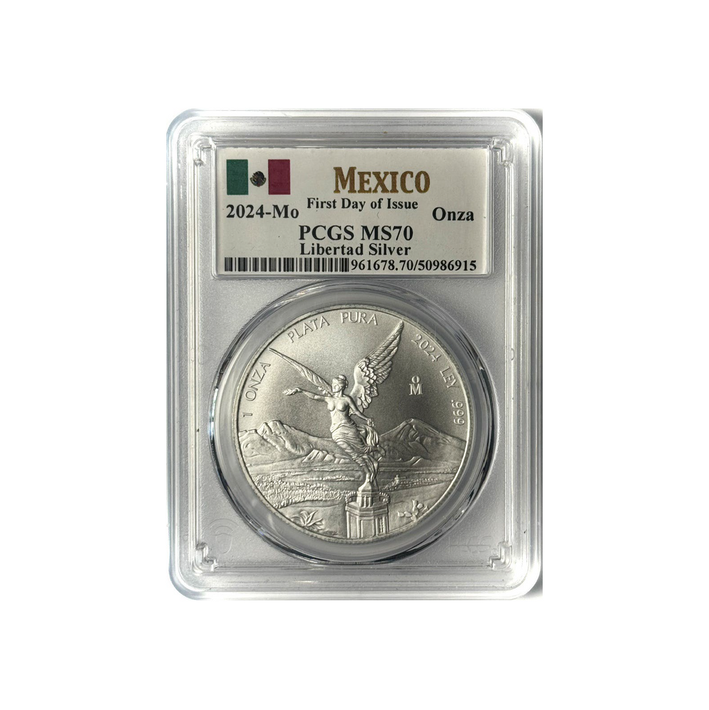 2024-Mo Mexico 1oz Silver Libertad BU PCGS MS70 FDOI