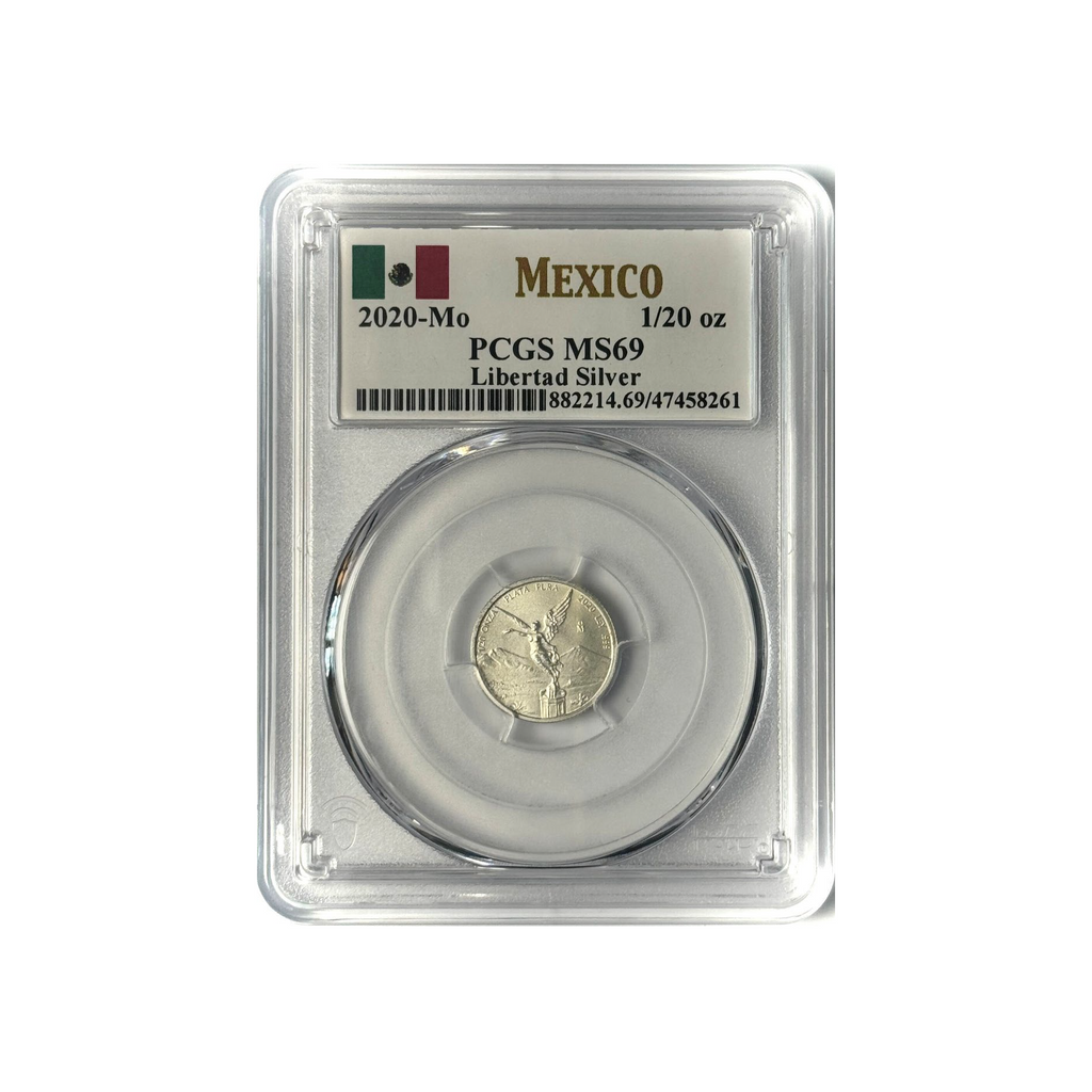 2020-Mo Mexico 1/20oz Silver Libertad BU PCGS MS69