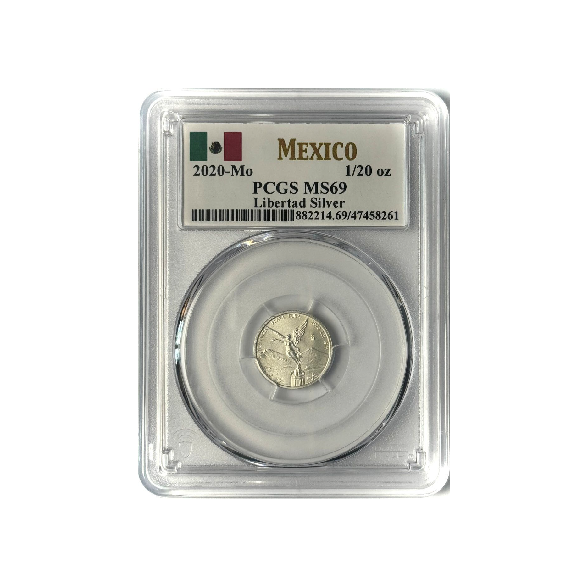 2020-Mo Mexico 1/20oz Silver Libertad BU PCGS MS69