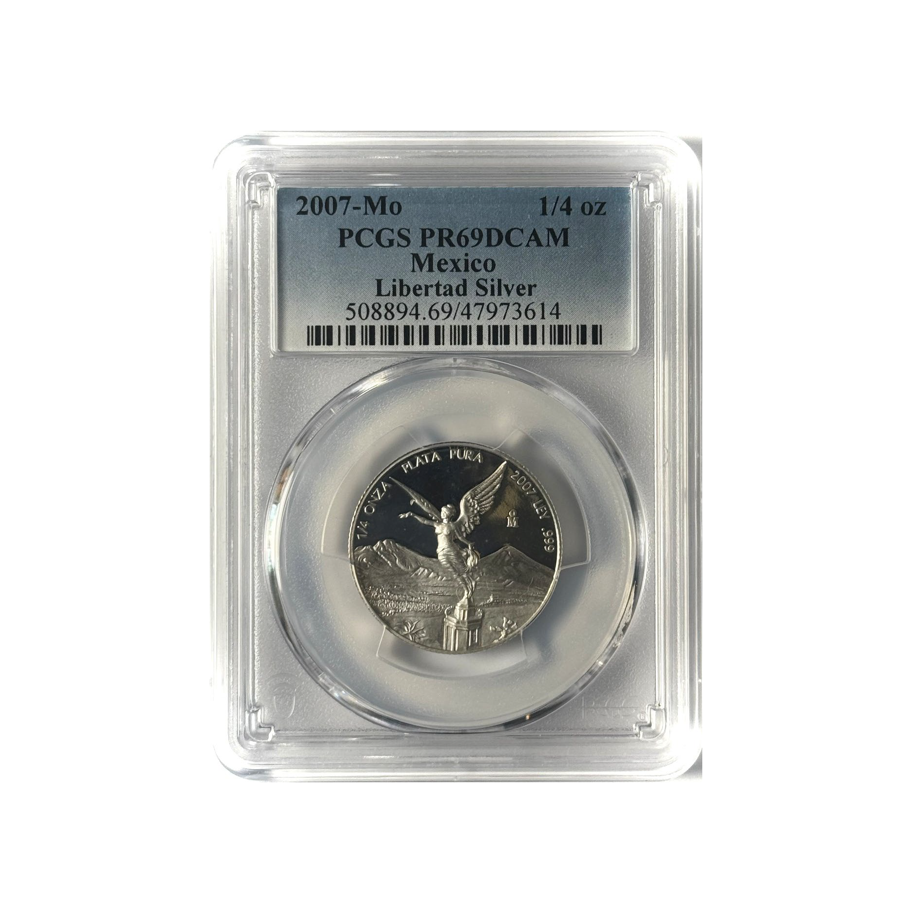 2007-Mo Mexico 1/4oz Silver Libertad Proof PCGS PR69DCAM