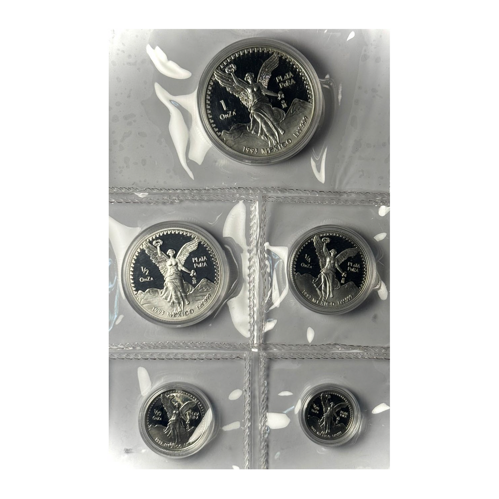 1993-Mo Mexico Silver Libertad 5-Coin Proof Set