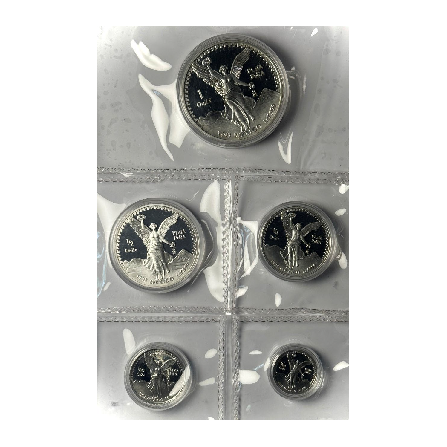 1993-Mo Mexico Silver Libertad 5-Coin Proof Set