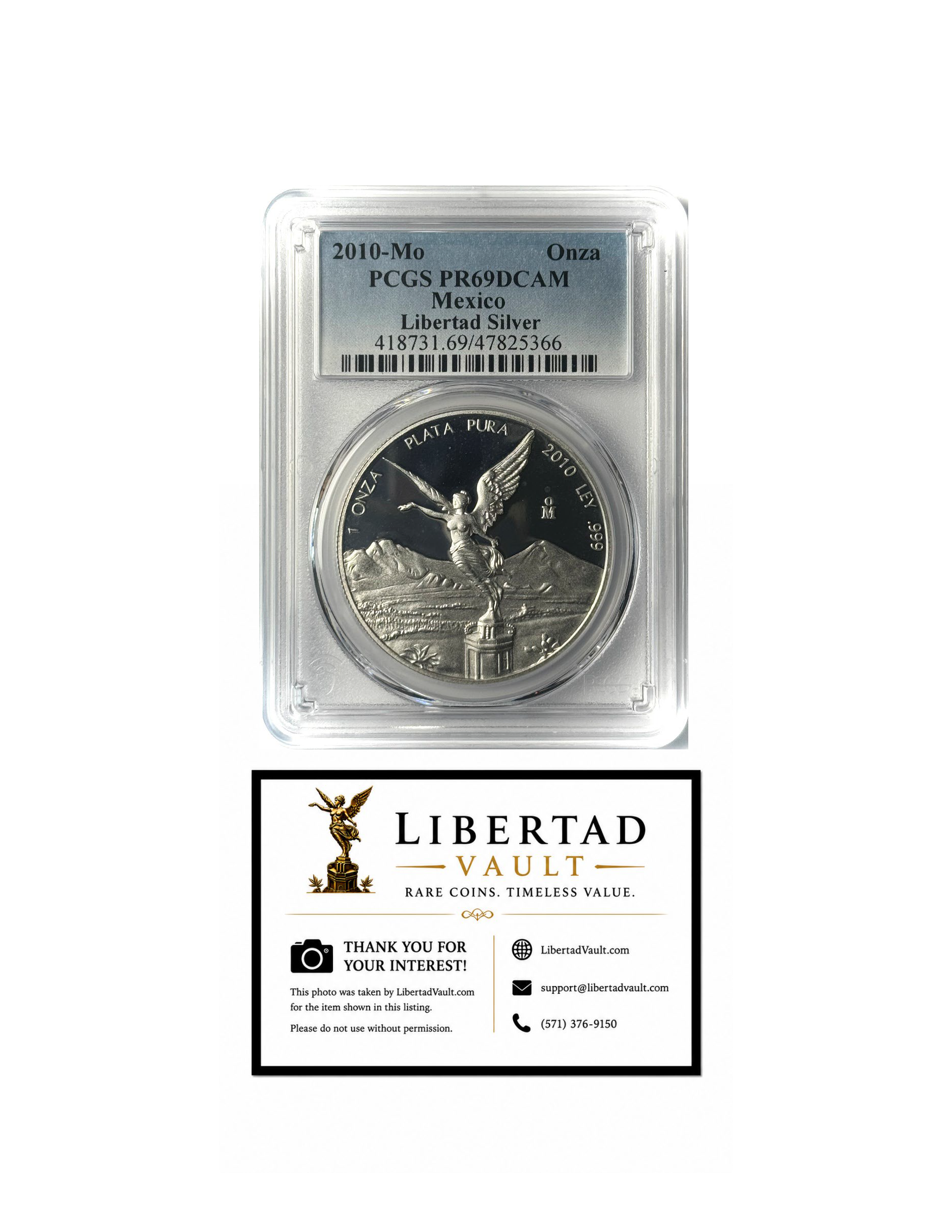 2010-Mo Mexico 1oz Silver Libertad Proof PCGS PR69DCAM