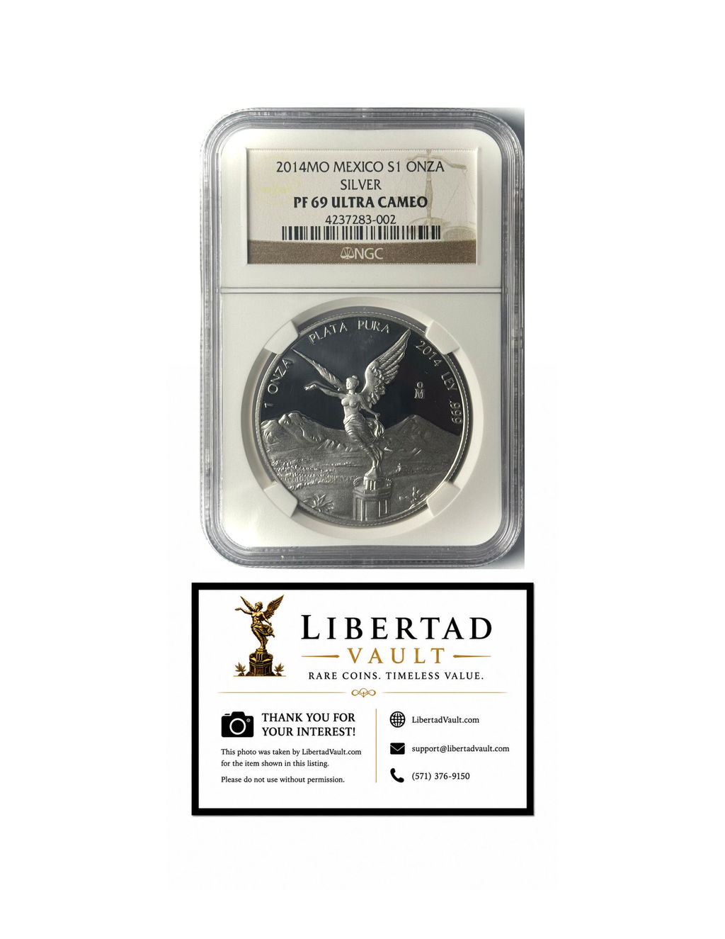 2014-Mo Mexico 1oz Silver Libertad Proof NGC PF69 ULTRA CAMEO