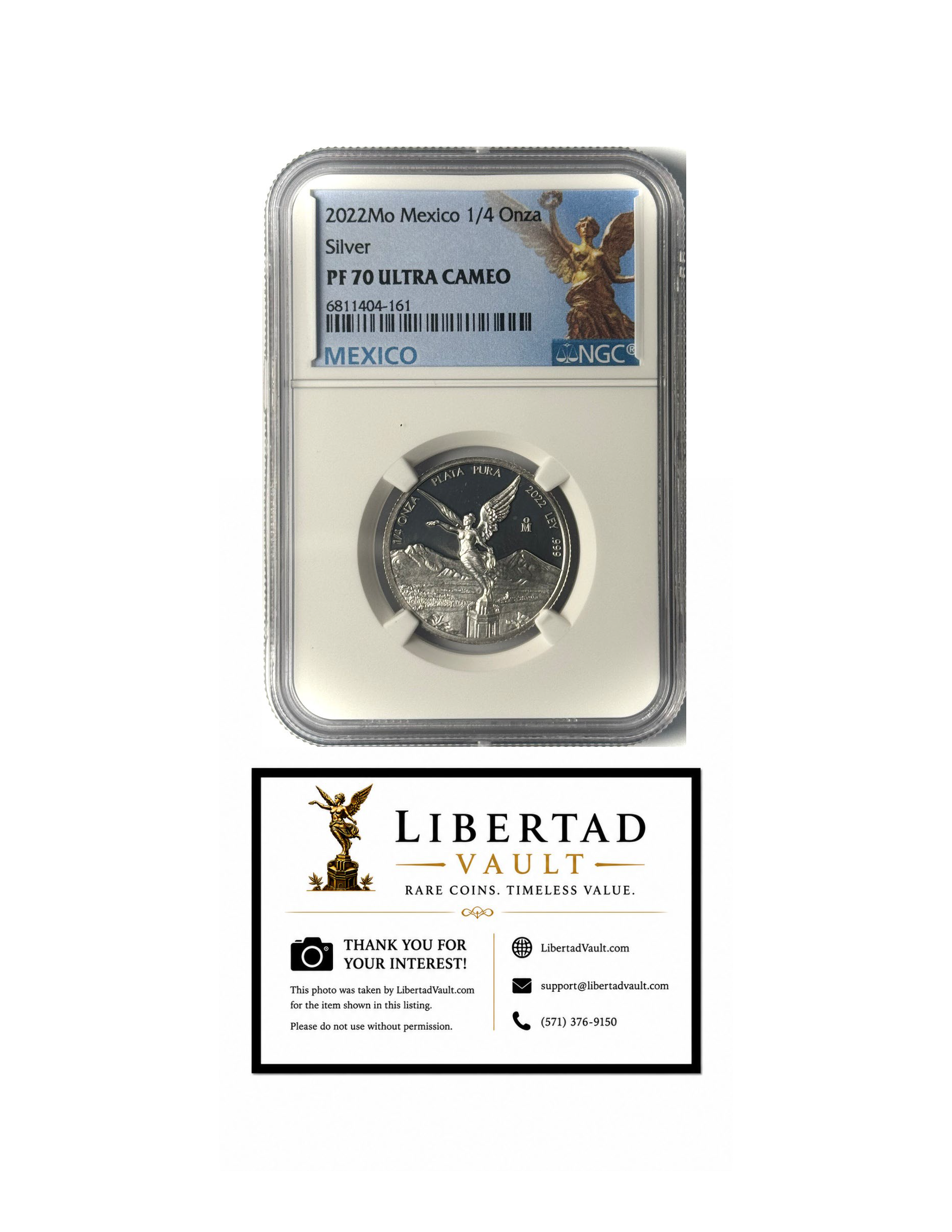 2022-Mo Mexico 1/4oz Silver Libertad Proof NGC PF70 ULTRA CAMEO