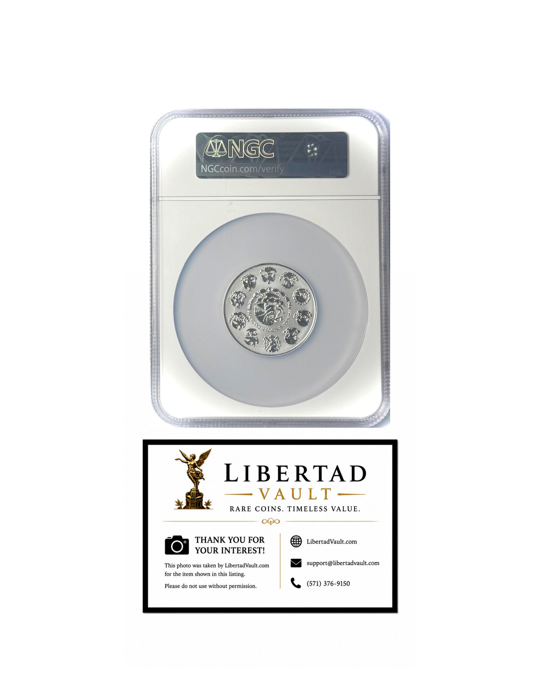 2023-Mo Mexico 2oz Silver Libertad Reverse Proof NGC REVERSE PF70